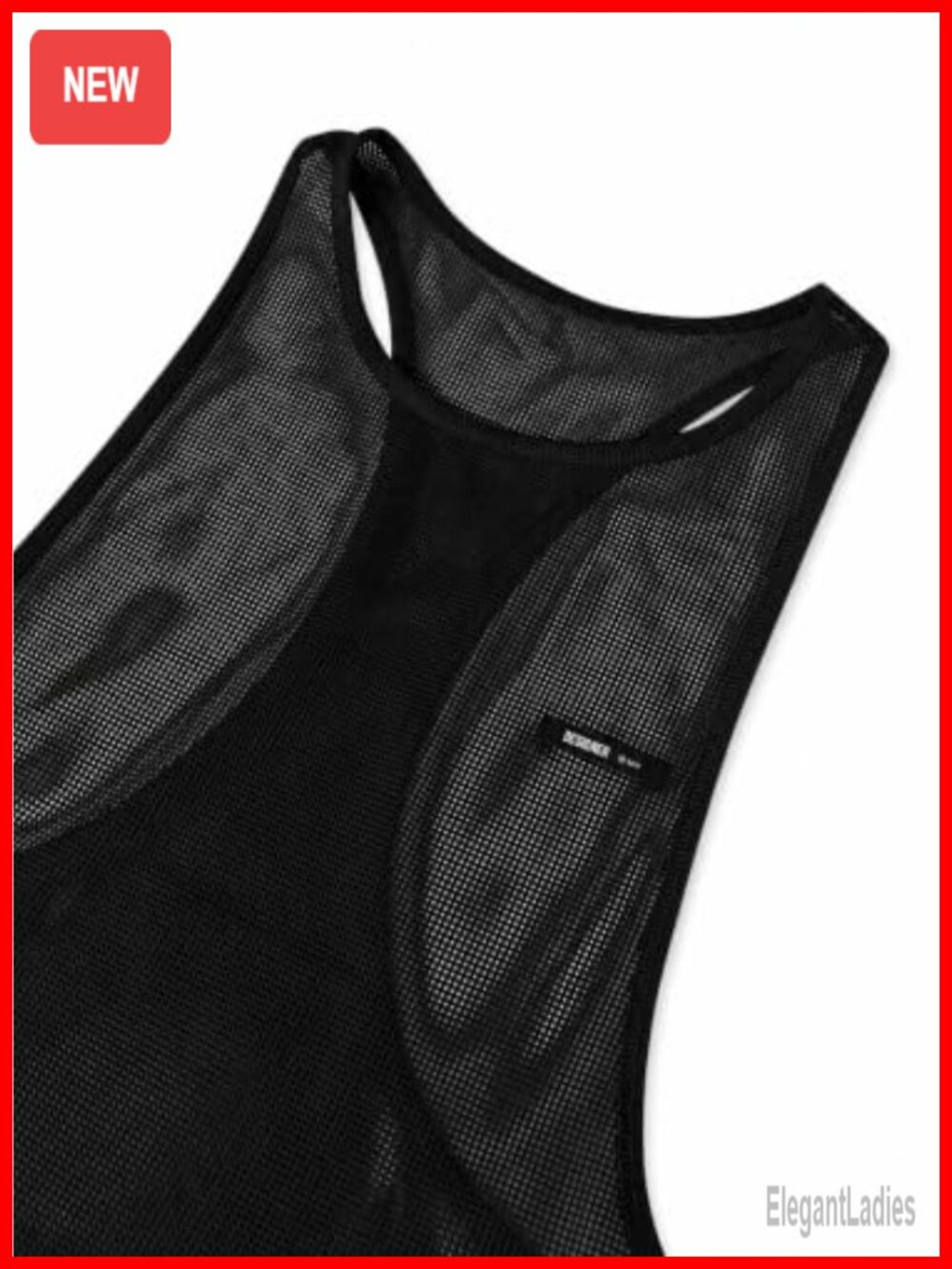 Mesh Workout Tank Top Sheer Racerback Open Side - Picture 4 of 5